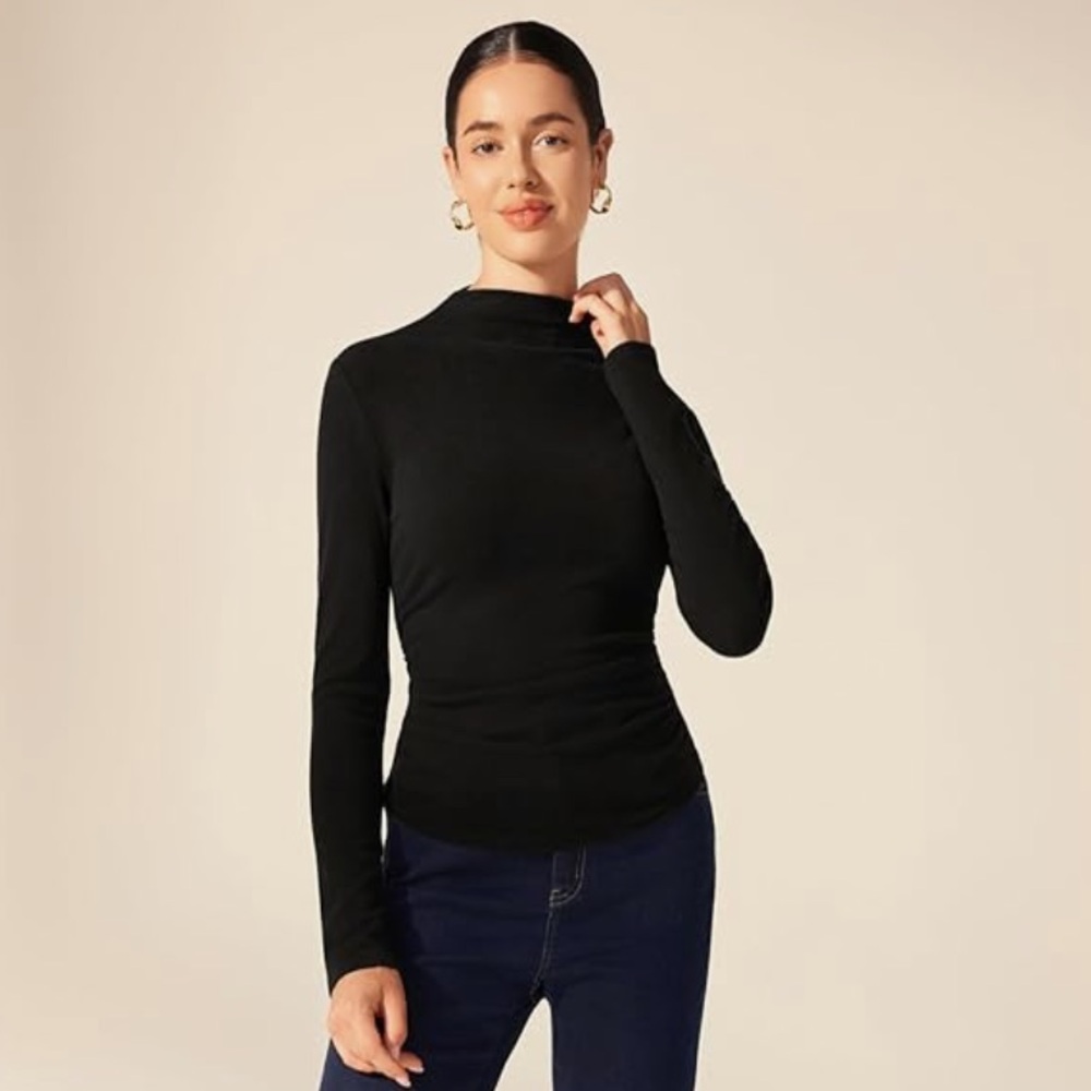 Black mock neck long sleeve